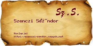 Szenczi Sándor névjegykártya