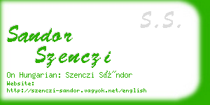 sandor szenczi business card